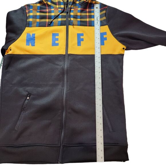 Neff Flint Shredder Hoodie Men's Size Large Black / Yellow / Blue‎ - Picture 13 of 16